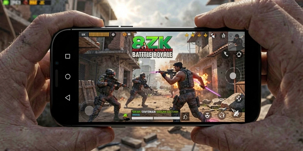 Gameplay seru dan intens dari 8ZK dalam pertempuran Battle Royale.