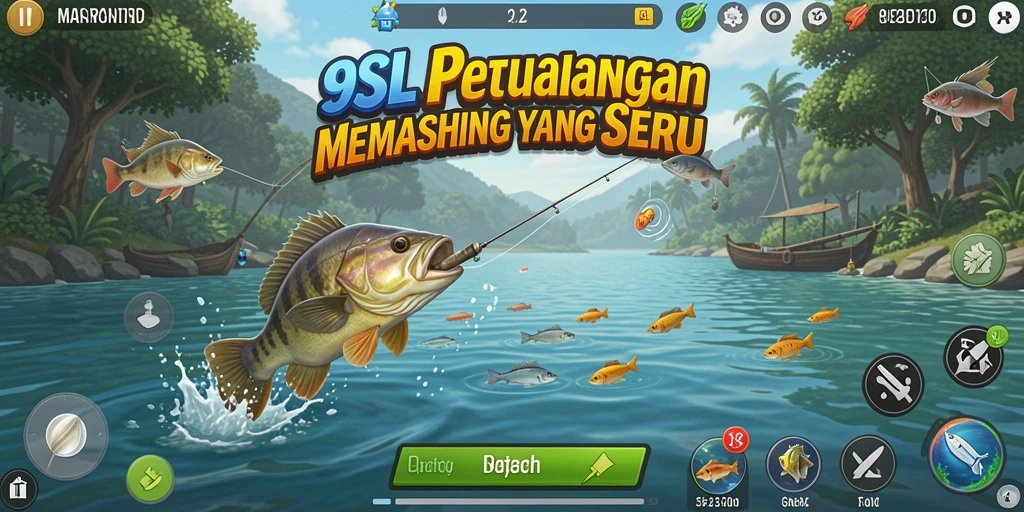 Gameplay seru memancing di berbagai lokasi indah.