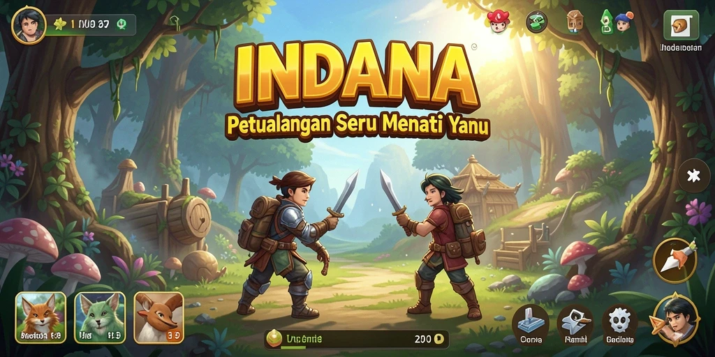 Screenshot INDAAA menampilkan suasana petualangan yang mendebarkan dan penuh warna.