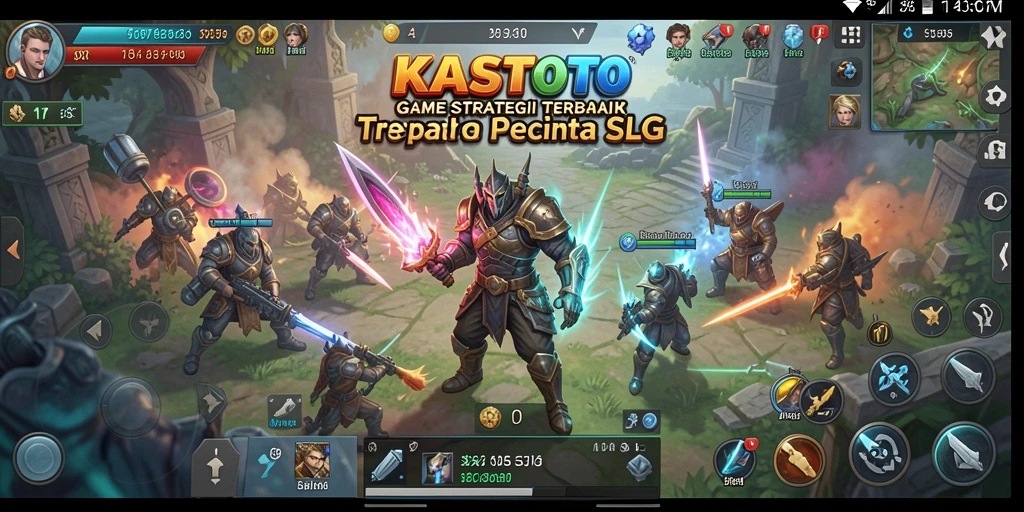 Tampilan gameplay KASTOTO yang menampilkan strategi pertempuran yang intens.