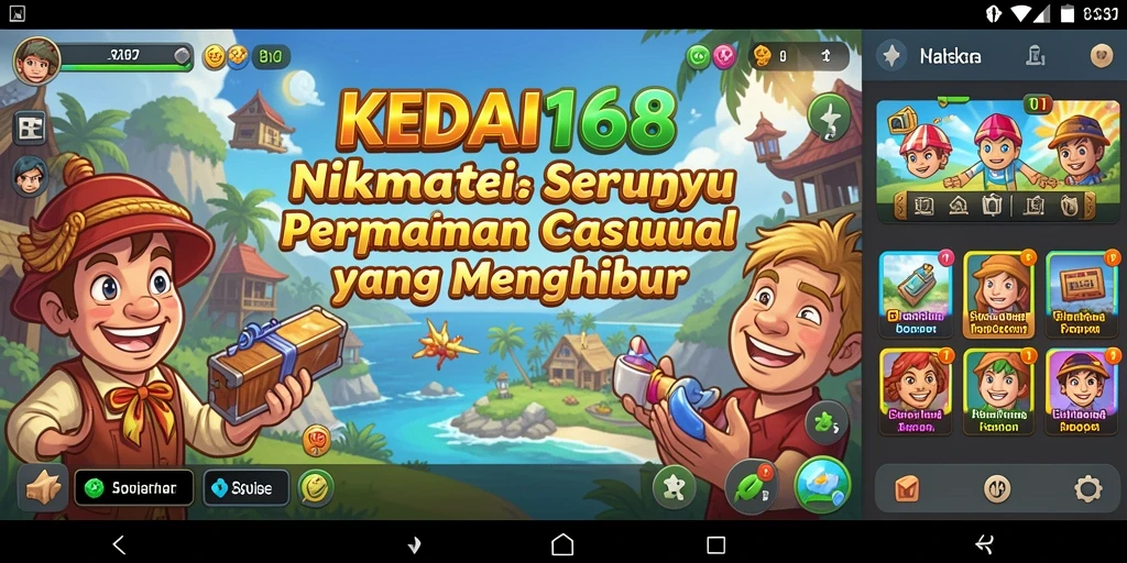 Tampilan gameplay KEDAI168 yang menarik dan penuh warna.