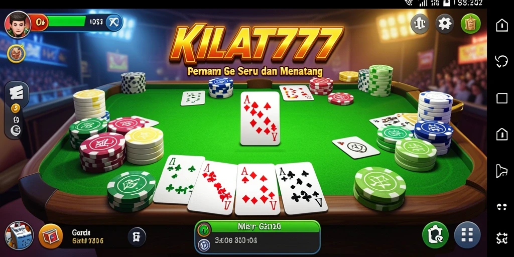Screenshot gameplay KILAT777 menampilkan suasana permainan Gaple yang seru.