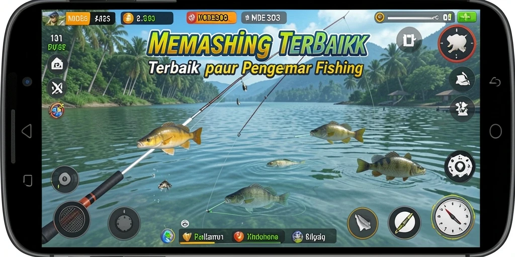 Screenshot menunjukkan aksi memancing yang mendebarkan di MODE303.