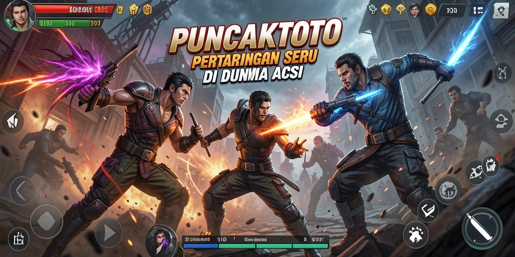 Tampilan gameplay PUNCAKTOTO dengan aksi mendebarkan.