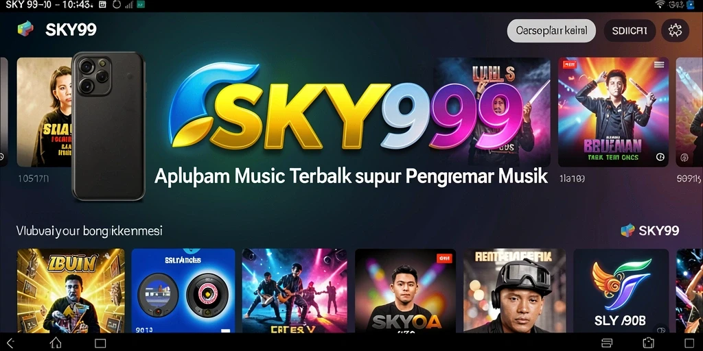 Tangkapan layar utama <strong>SKY99</strong> menampilkan pengalaman gameplay musik yang mendebarkan.