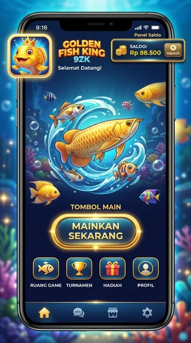 Tampilan antarmuka pengguna 9zk yang intuitif.